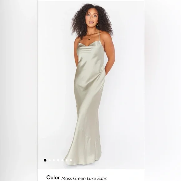 Tuscany Maxi Slip Dress ~ Moss Green Luxe Satin S Tuscany Maxi Slip Dress ~ Moss Green Luxe Satin S